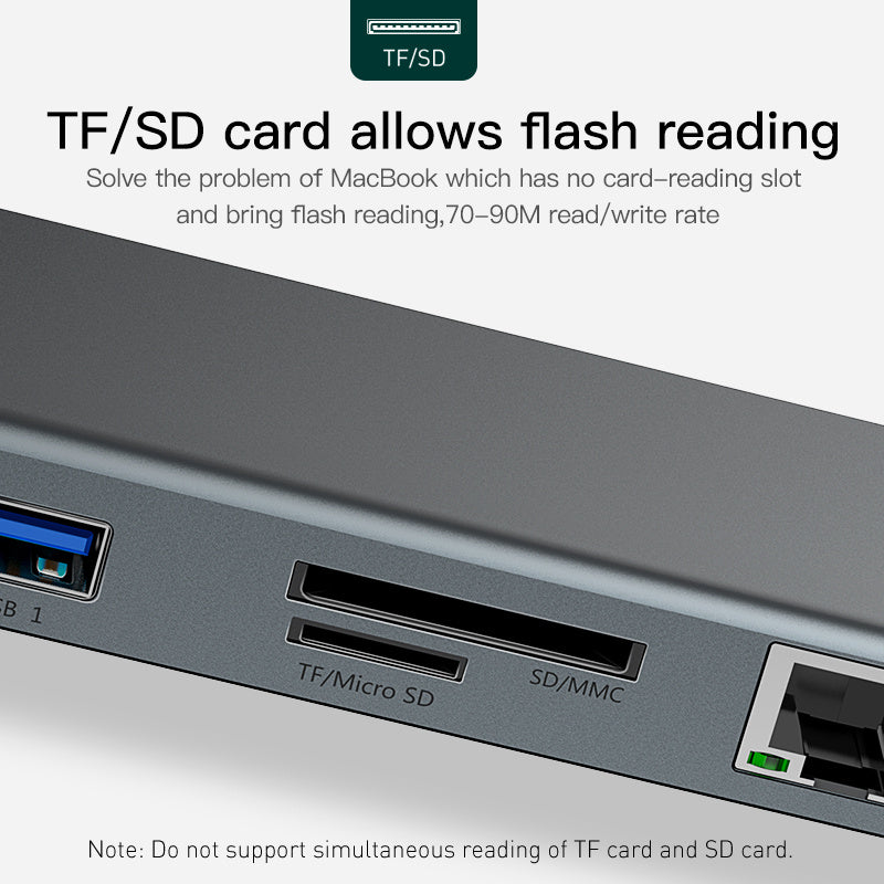 Hub Docking Station And Cooling Bracket To Ten-port HDMI And VGA Network Port Conversion Hub