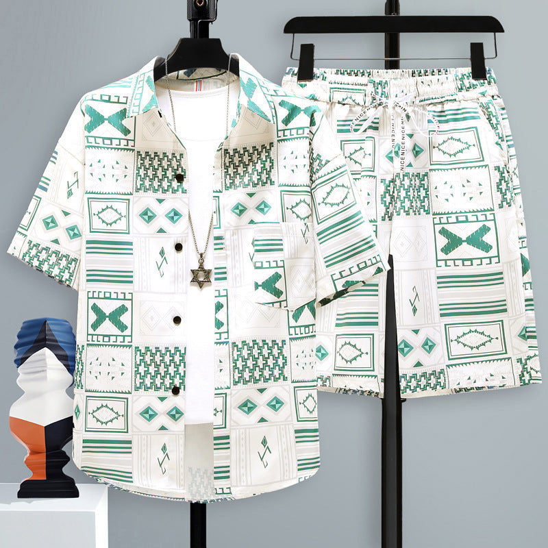 Men's Casual Sports Cool Shorts Two-piece Set