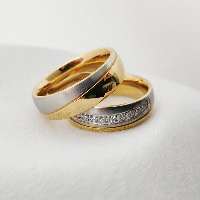 Korean Jewelry Wholesale Inlaid Zircon Titanium Steel