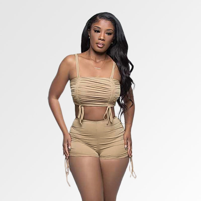 Ruched Setsuspender Shorts Outfits