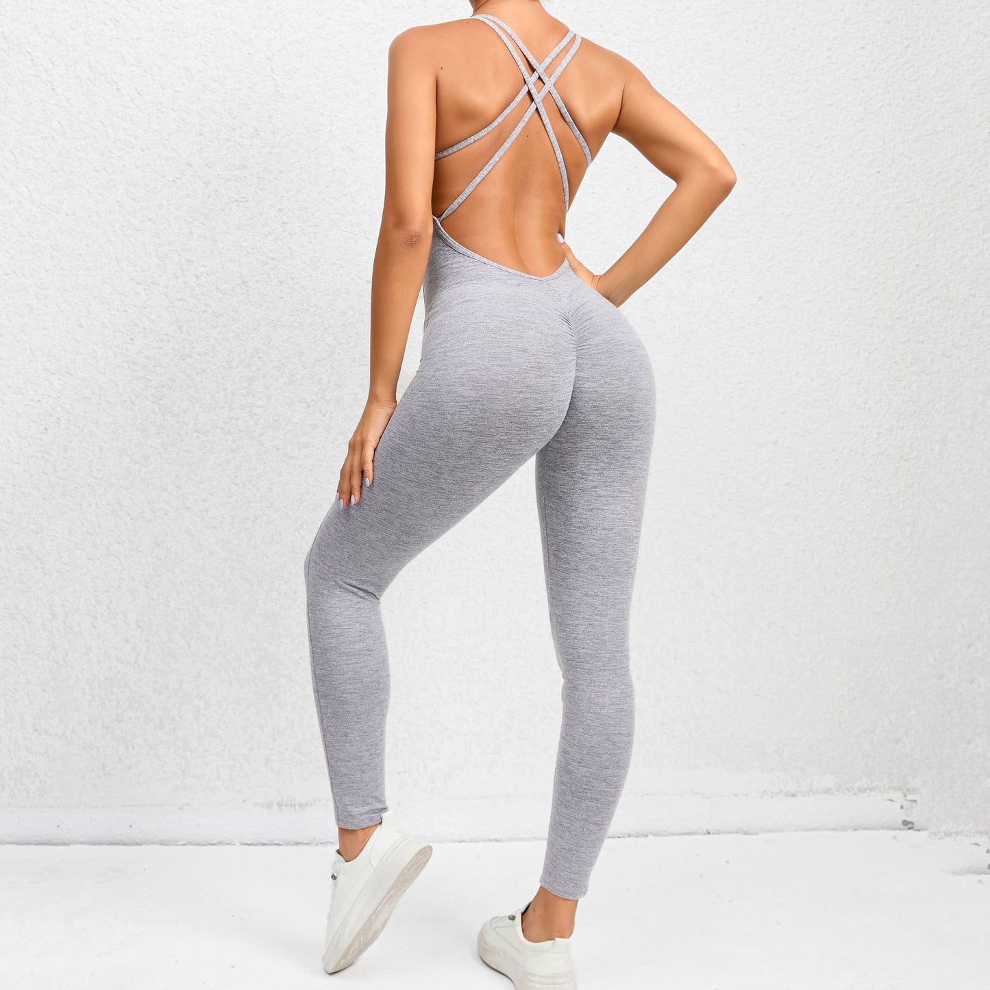 Hip Raise Yoga Pants Quick-drying Skinny Running Sports Jumpsuit