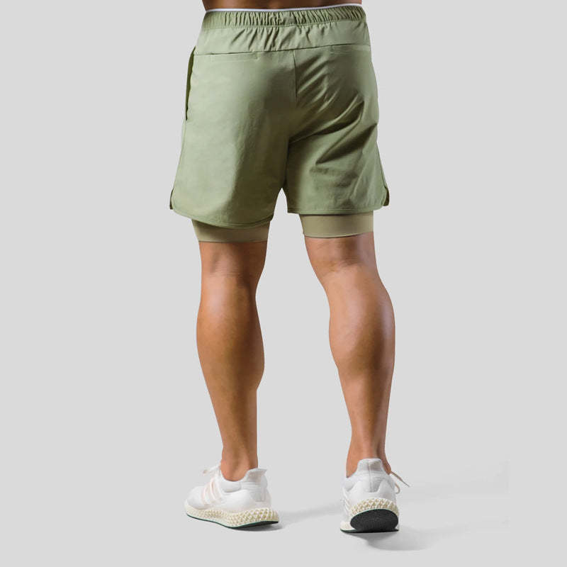 Men's Sports Casual Shorts Double Layer Basketball Running