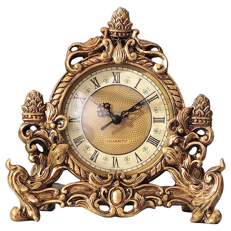 Retro Desk Clock Creative Living Room Decoration Desk Clock Resin