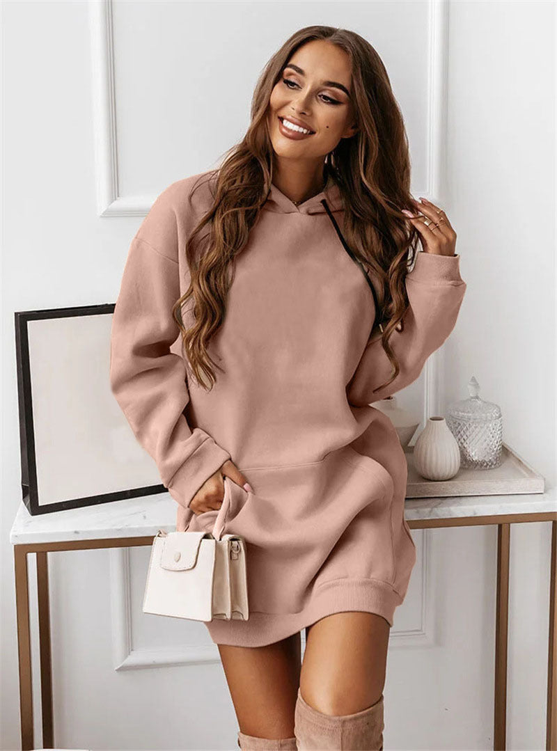 Solid Color Casual Sports Hoodie Sweatshirt