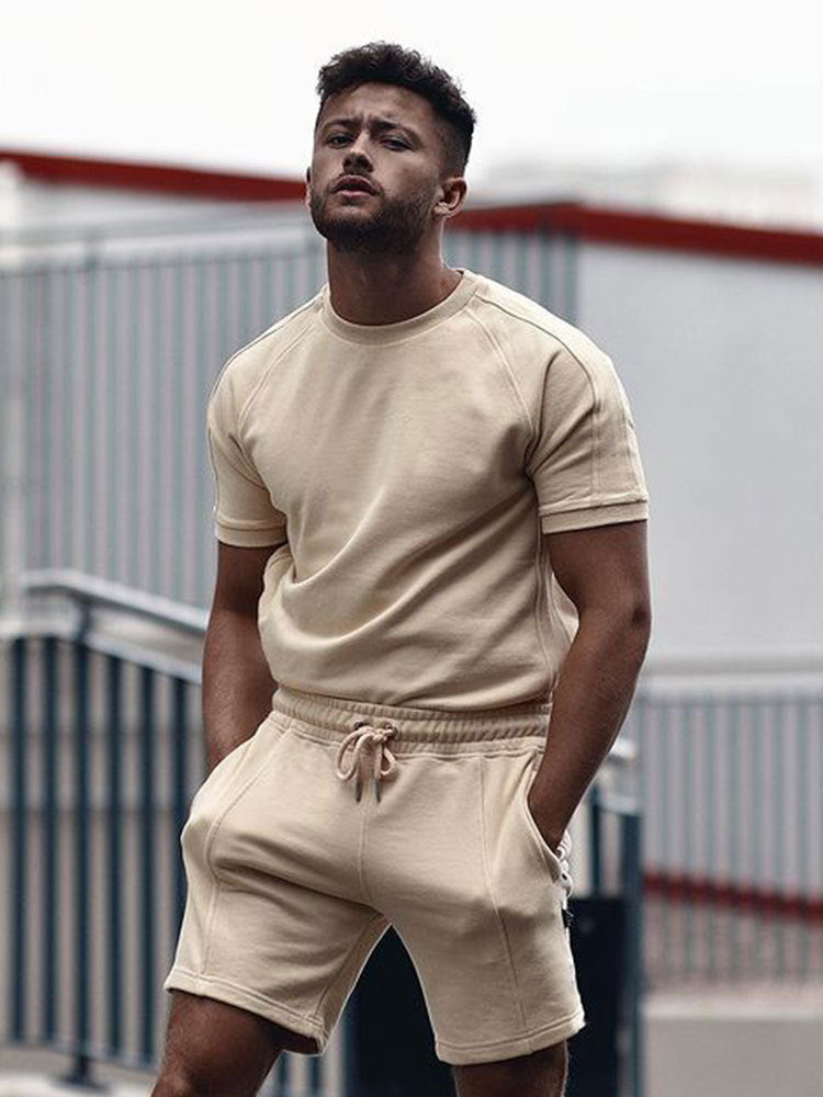 Men's Casual Short Sleeve T-Shirt Sports Suit