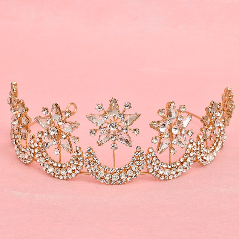 New Korean-style Rhinestone Wedding Wedding Bridal Jewelry Crystal Star Crown