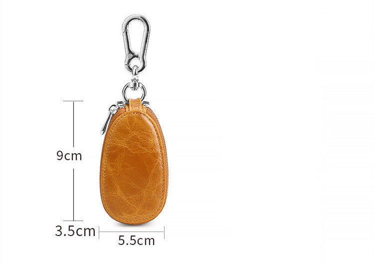 Mens Multifunctional Head Layer Cowhide Car Key Bag