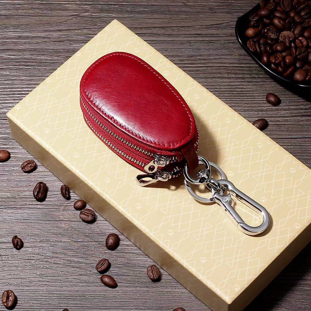 Mens Multifunctional Head Layer Cowhide Car Key Bag