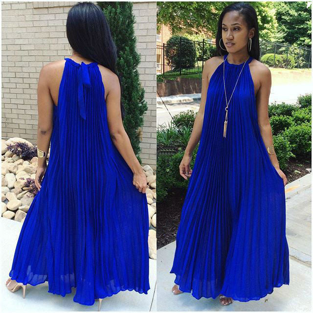 Women's Summer Fashion Sexy Pleated Dress