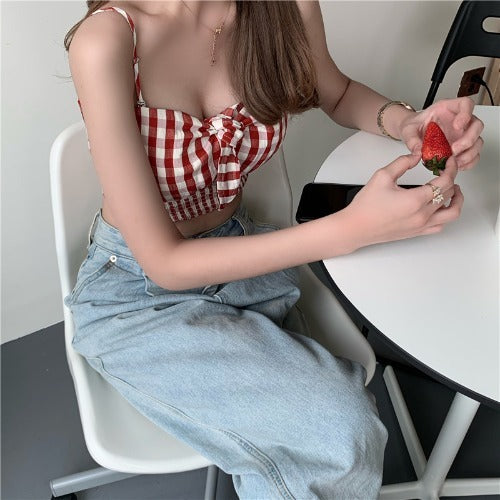 Ladies' summer plaid suit