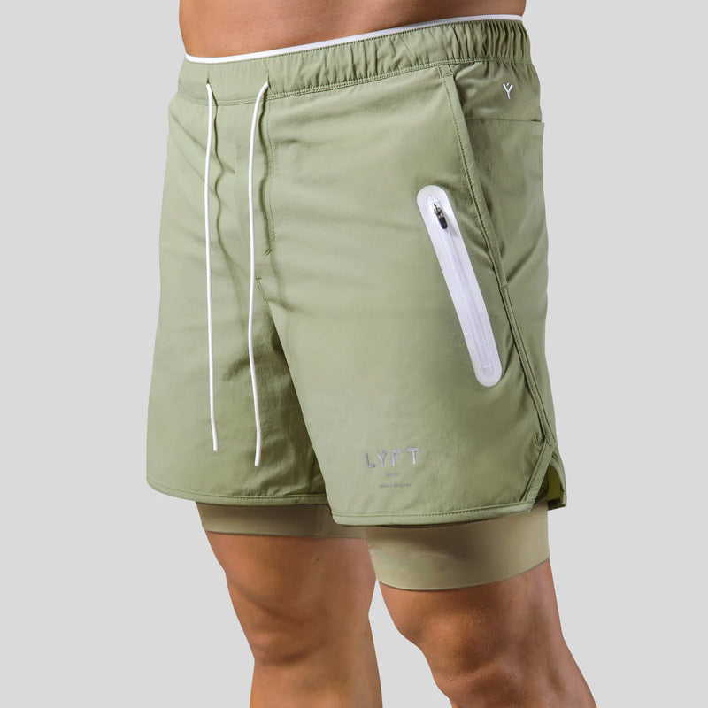 Men's Sports Casual Shorts Double Layer Basketball Running