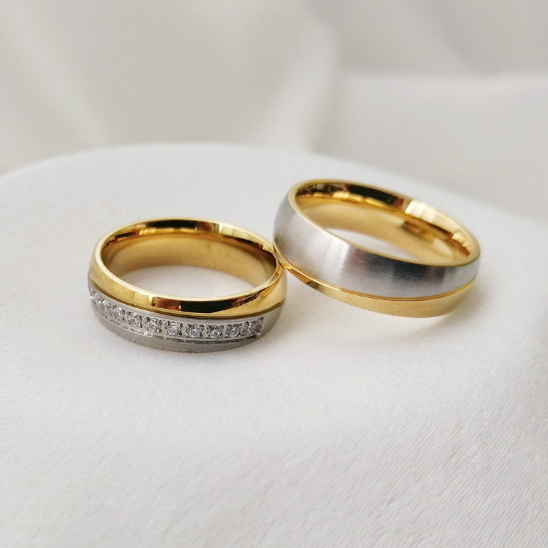 Korean Jewelry Wholesale Inlaid Zircon Titanium Steel