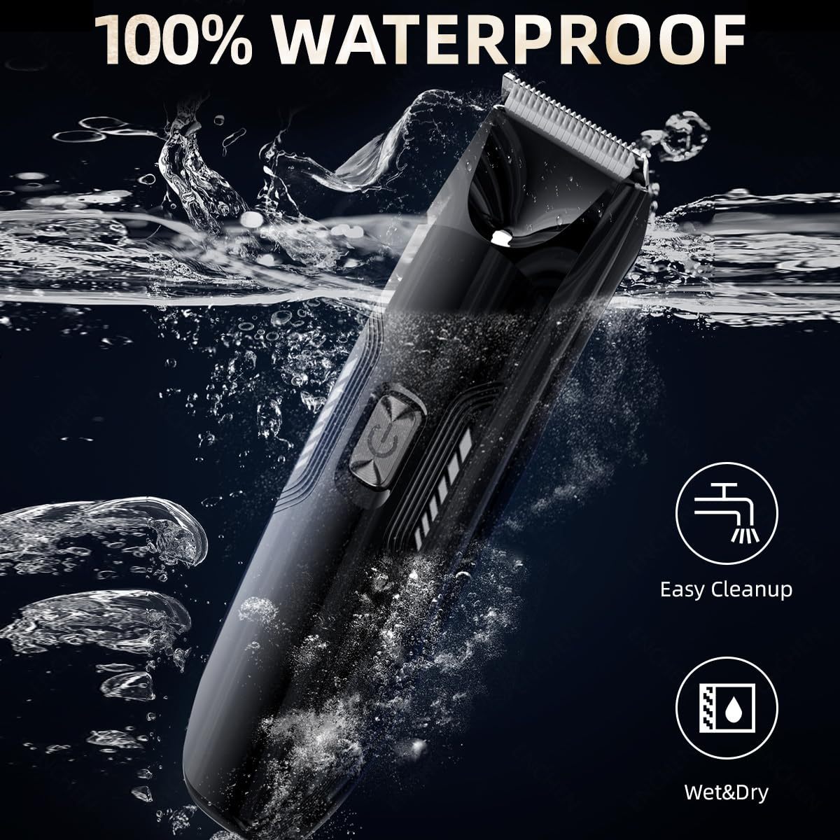 Groin - Body Trimmer Kit- Waterproof Electric Body Hair Grooming Tool With LED Spotlight  Adjustable 3-12mm Guide Combs  Ceramic Blades-Rechargeable Battery For Men S Full Body Trimming