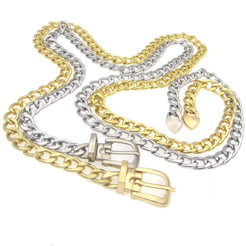 Jewelry European And American Exaggerated Personality Metal Waist Chain Simple