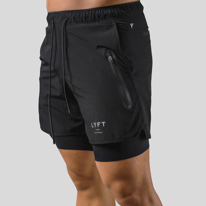 Men's Sports Casual Shorts Double Layer Basketball Running
