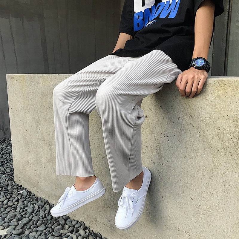Mens Loose Pleated Fashion And Comfort Pants