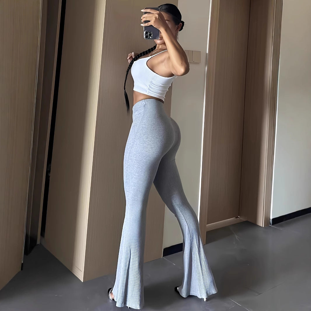European And American Sports Casual Yoga Slightly Flared Straight Slim Fit Hip Raise Trousers