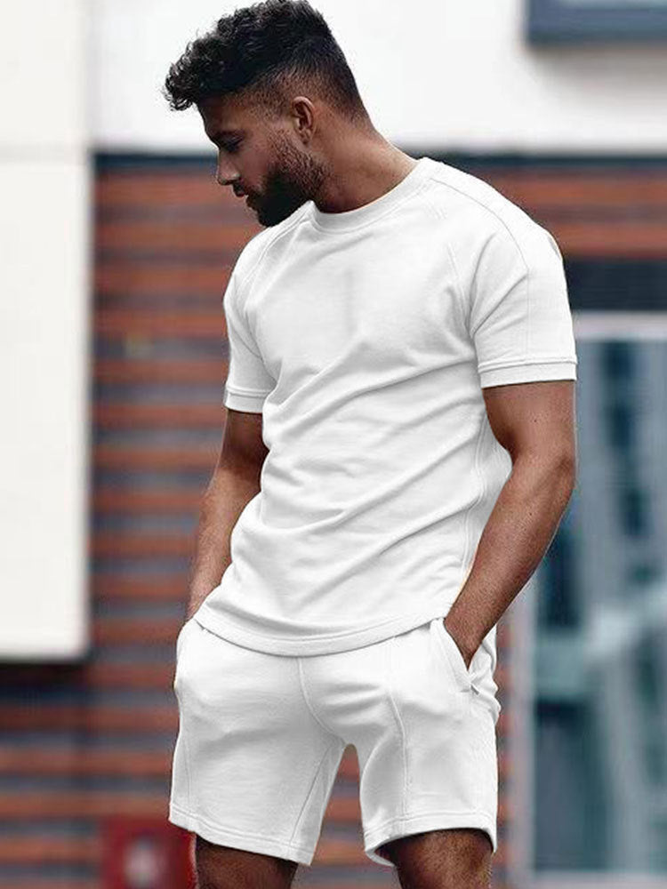 Men's Casual Short Sleeve T-Shirt Sports Suit
