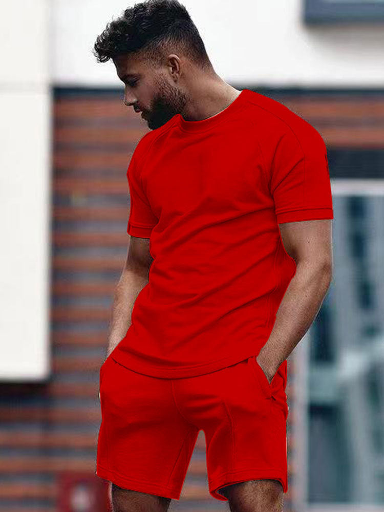 Men's Casual Short Sleeve T-Shirt Sports Suit