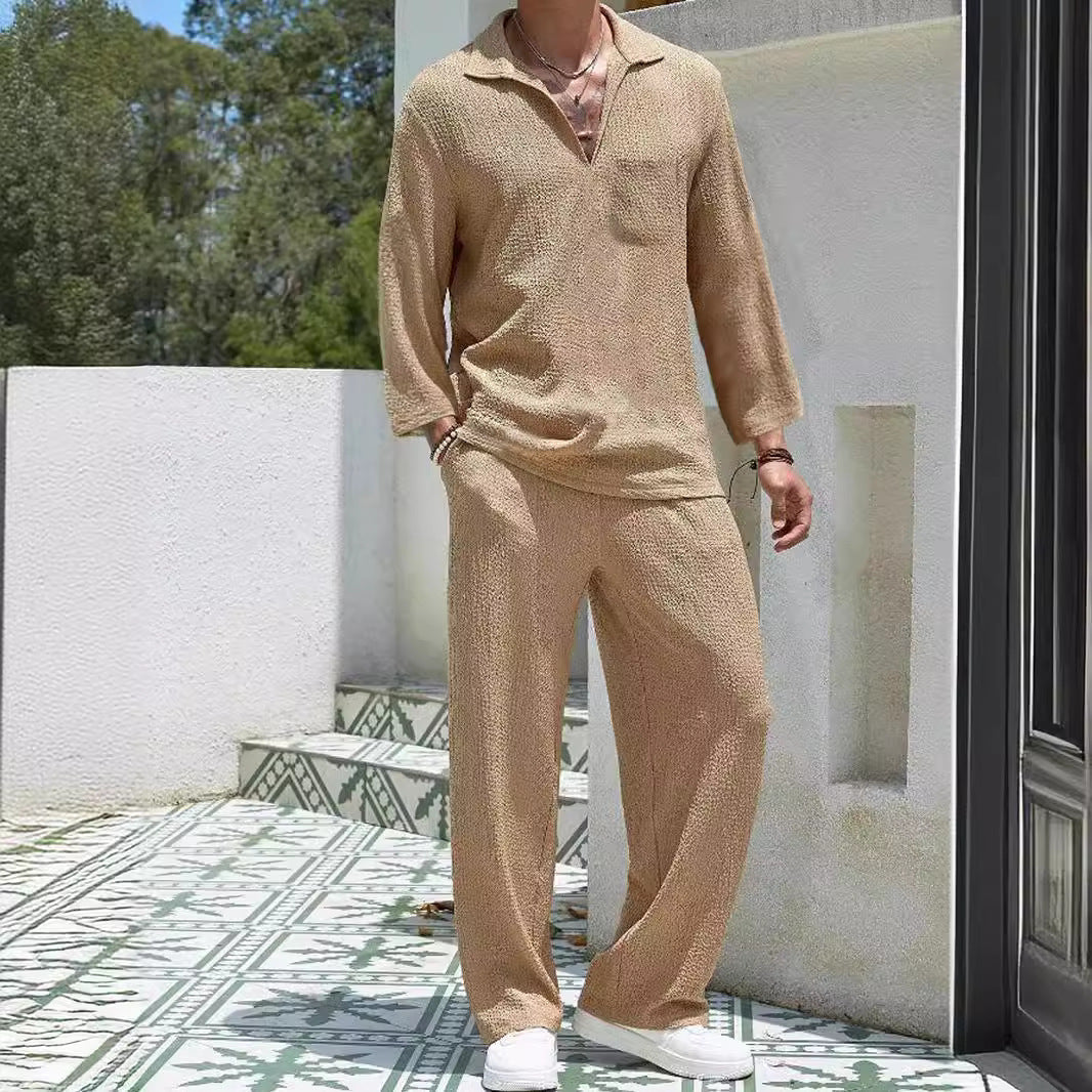 New Casual Shirt Trousers Men's Commuter Suit