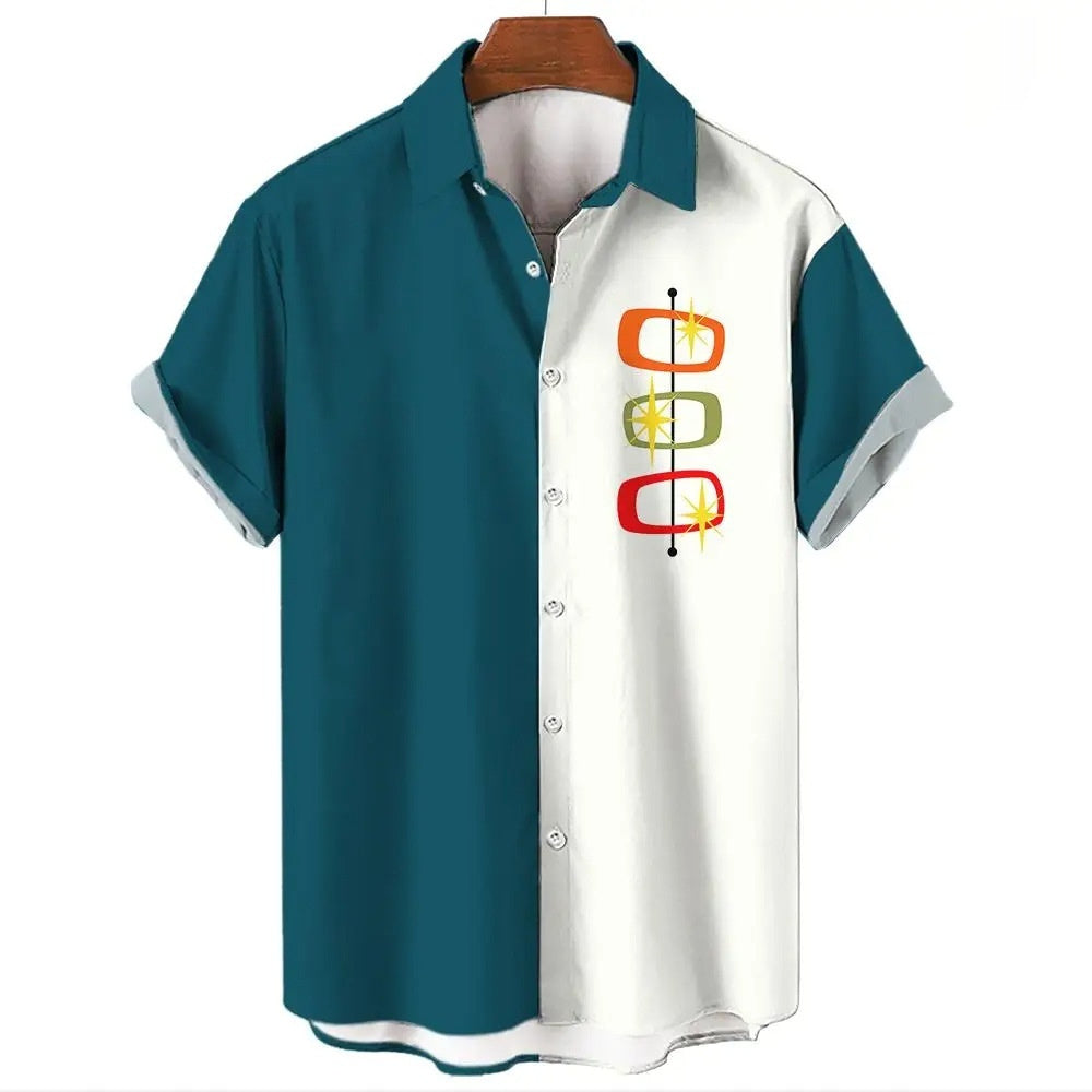 Men's Hawaiian Shirt Casual Button Short Sleeve