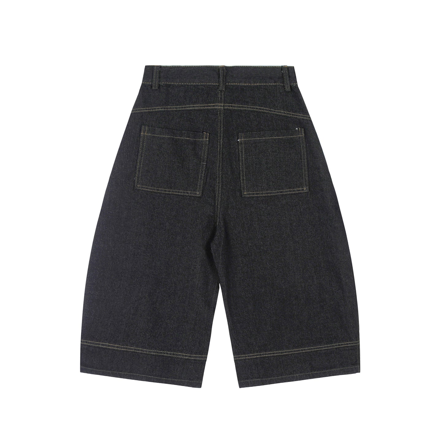Men's Solid Color Denim Casual Shorts Straight Shorts