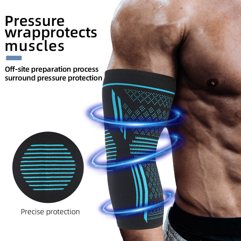 Sports Elbow Guard Four-sided Elastic Compression Knit Breathable Nylon Elbow Pads