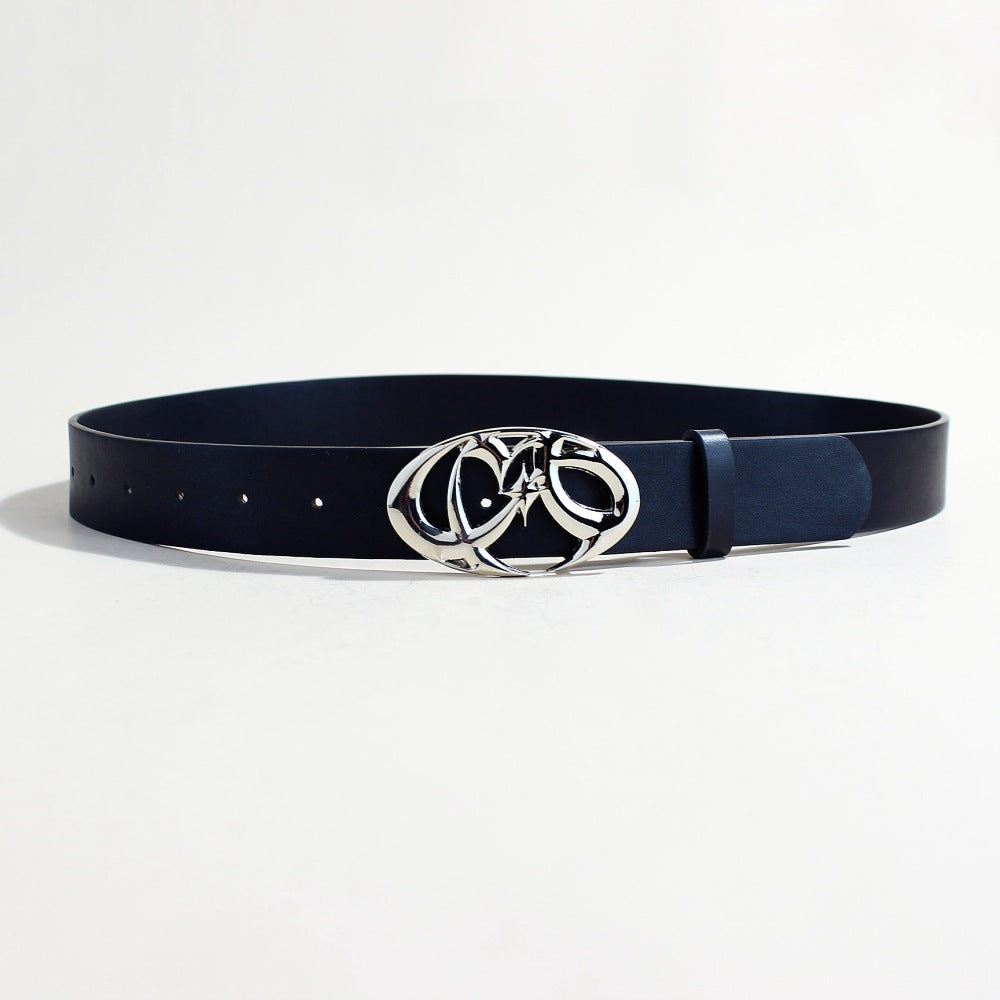 Casual Trend Silver Buckle Belt