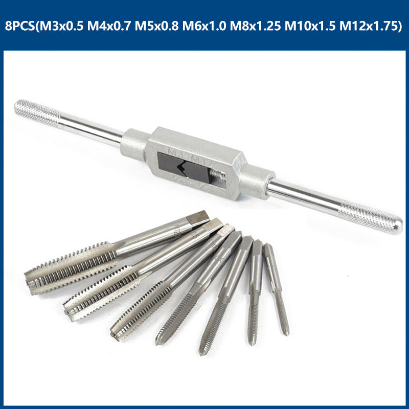 8-piece Tap Hardware Tools Metric Hand Tap Suit