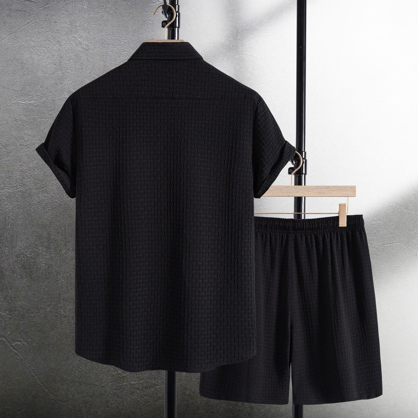 Men's Beach Short Sleeve Flower Shirt Shorts Suit
