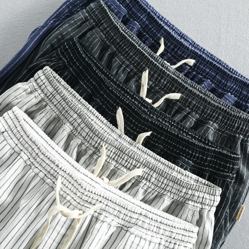 Men's Striped Casual Loose Straight Pants