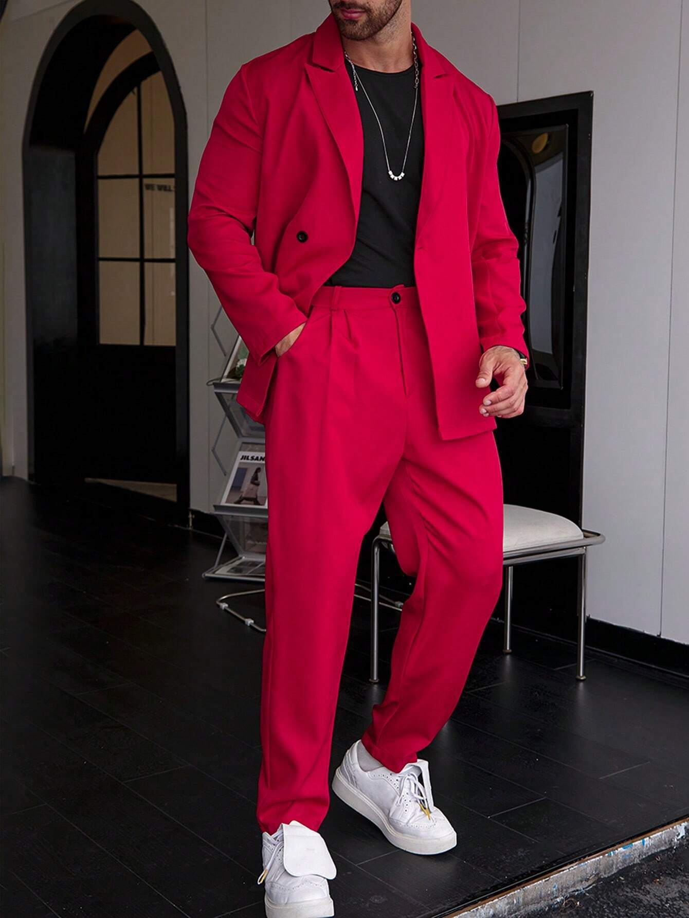 Spring And Autumn Personality Trend Loose Men's Suit