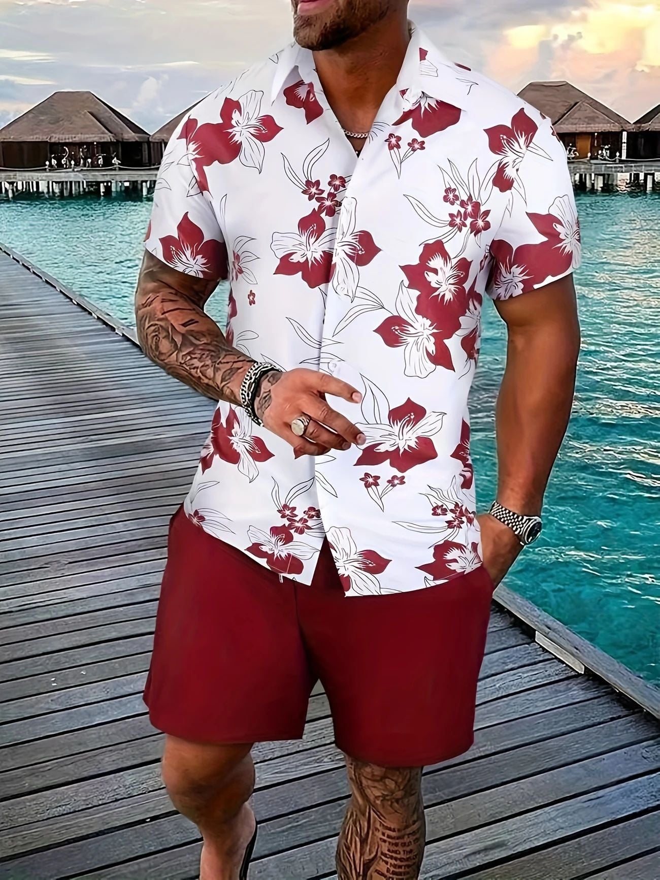 Amazon Men's Summer Suit Ice Breathable Casual Suit Shirt Men's Shirt