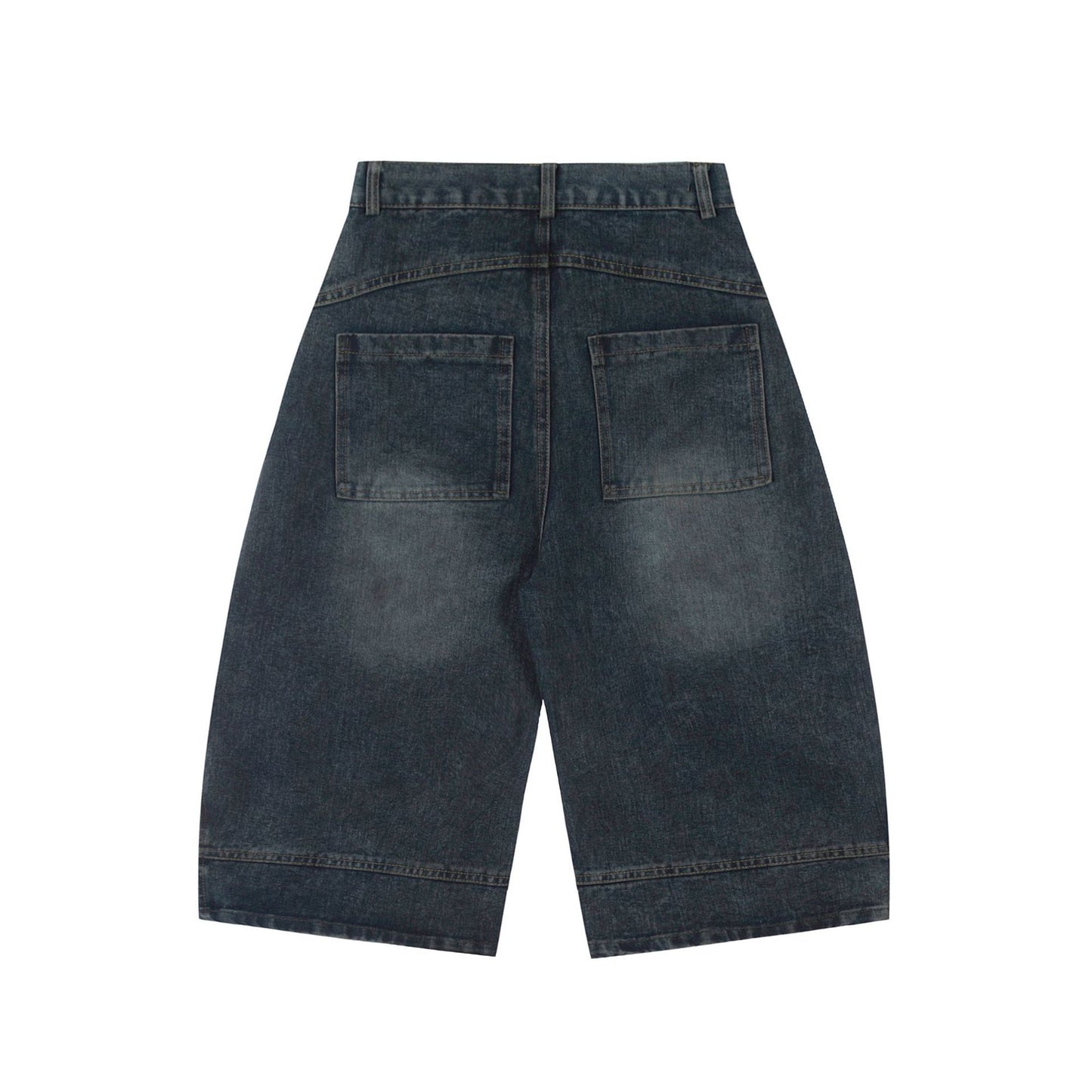 Men's Solid Color Denim Casual Shorts Straight Shorts