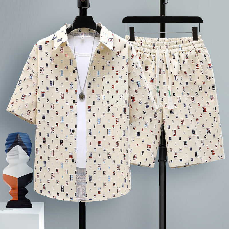 Men's Casual Sports Cool Shorts Two-piece Set