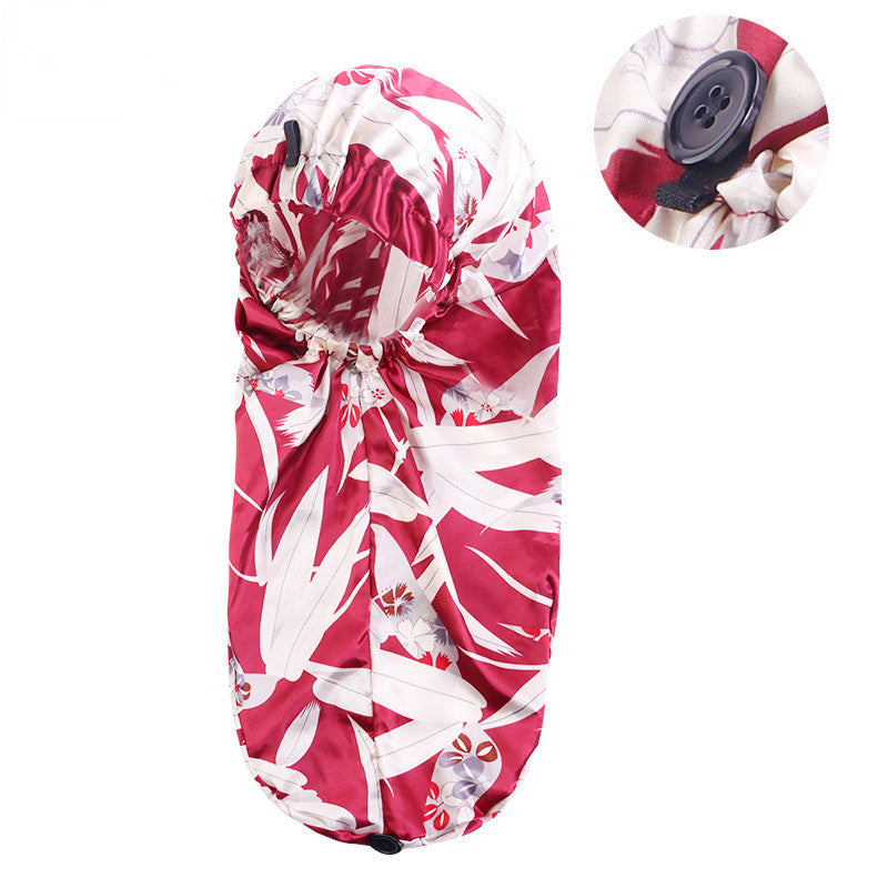 Elastic Buckle Long Cylinder Hair Nightcap