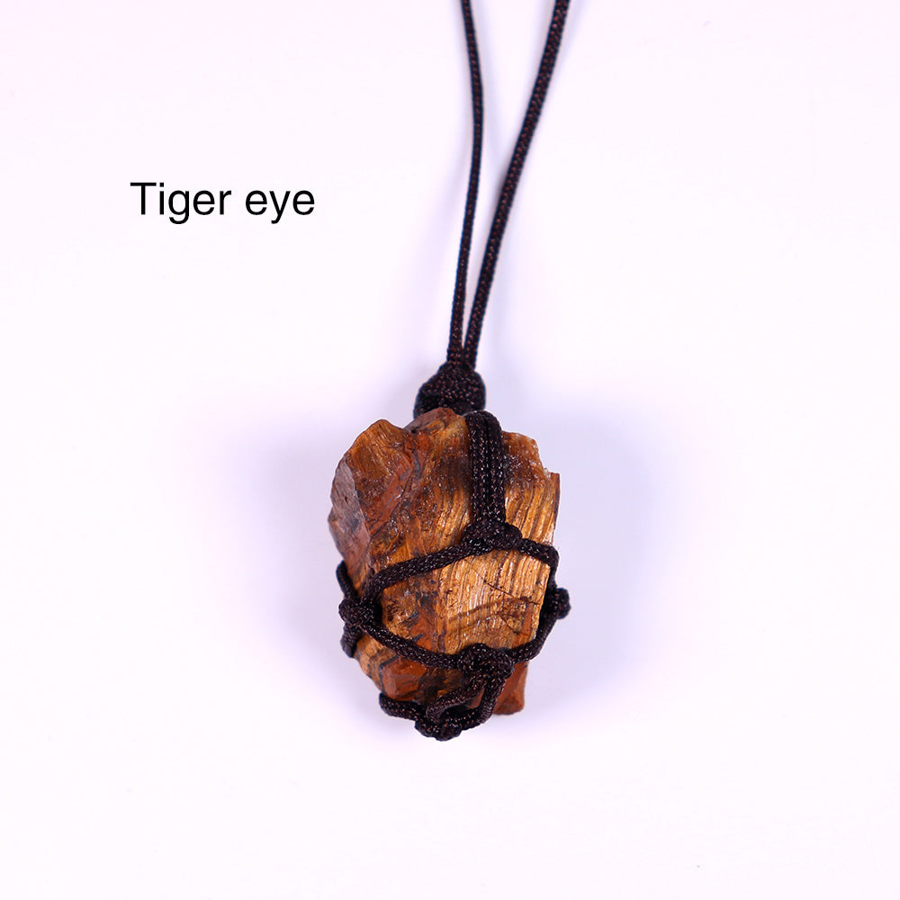Natural Hand-woven Rough Crystal Large Particle Pendant Jewelry Necklace