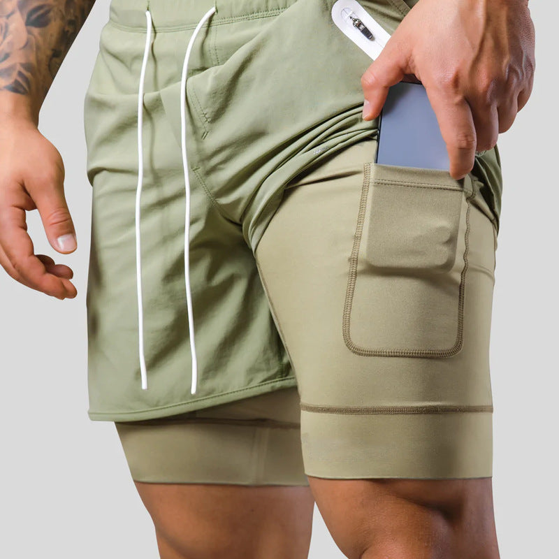 Men's Sports Casual Shorts Double Layer Basketball Running