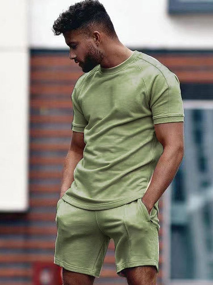Men's Casual Short Sleeve T-Shirt Sports Suit