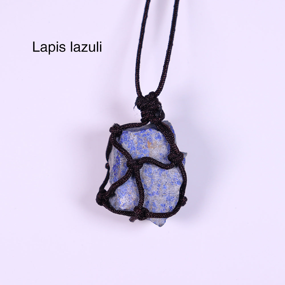 Natural Hand-woven Rough Crystal Large Particle Pendant Jewelry Necklace