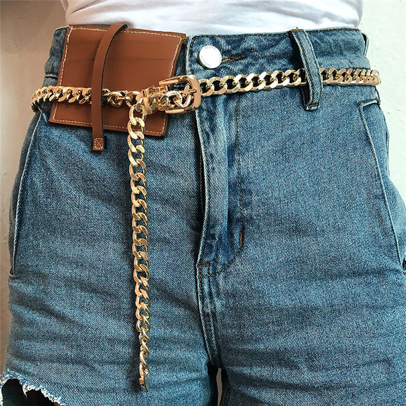 Jewelry European And American Exaggerated Personality Metal Waist Chain Simple