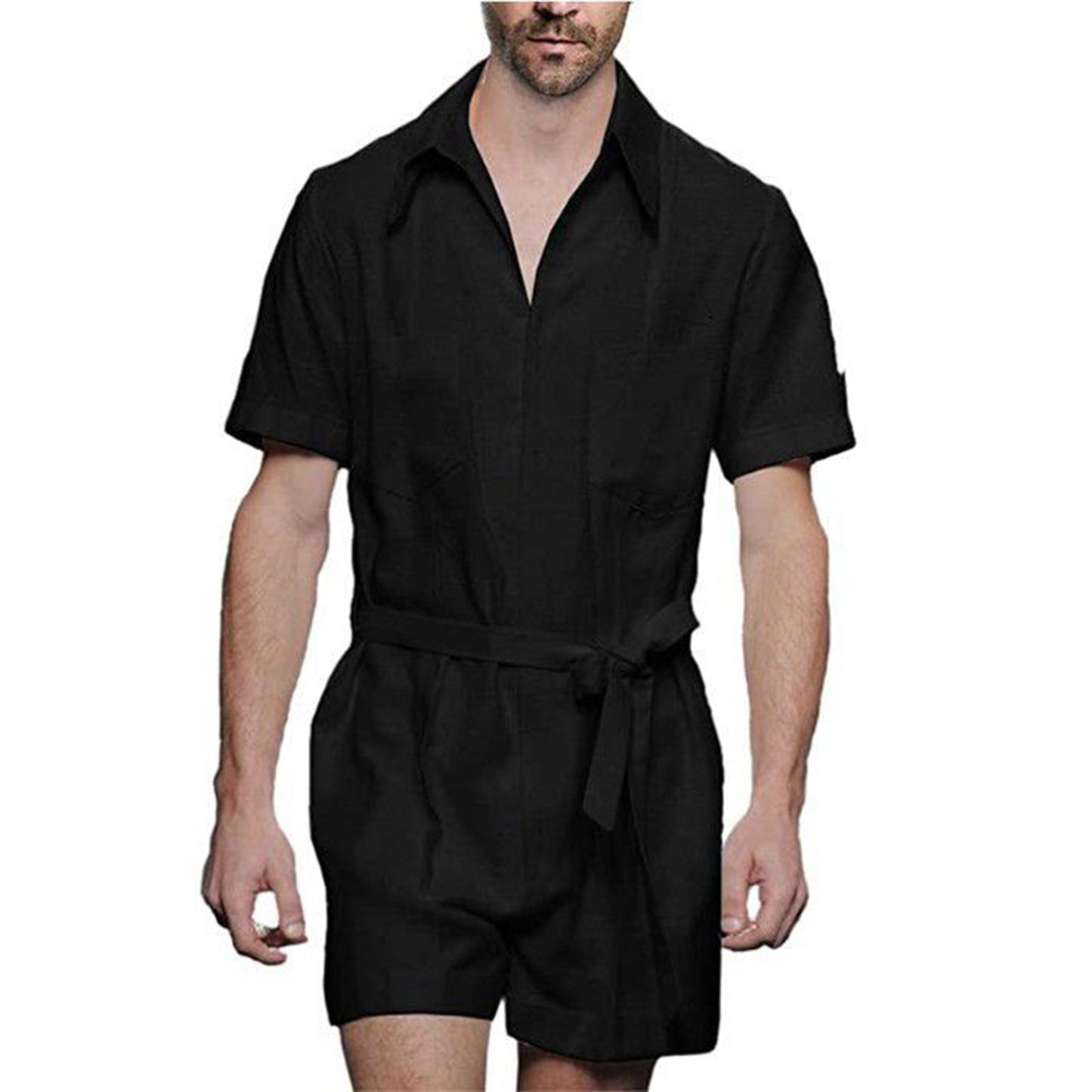 Casual Sports Jumpsuit Suit Men's Loose Short Sleeve T-shirt Shorts Set Suit