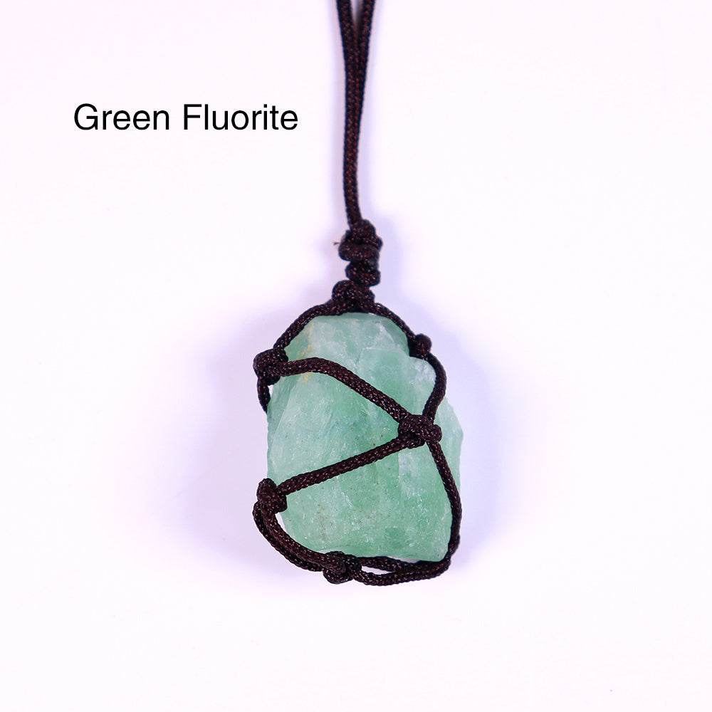 Natural Hand-woven Rough Crystal Large Particle Pendant Jewelry Necklace