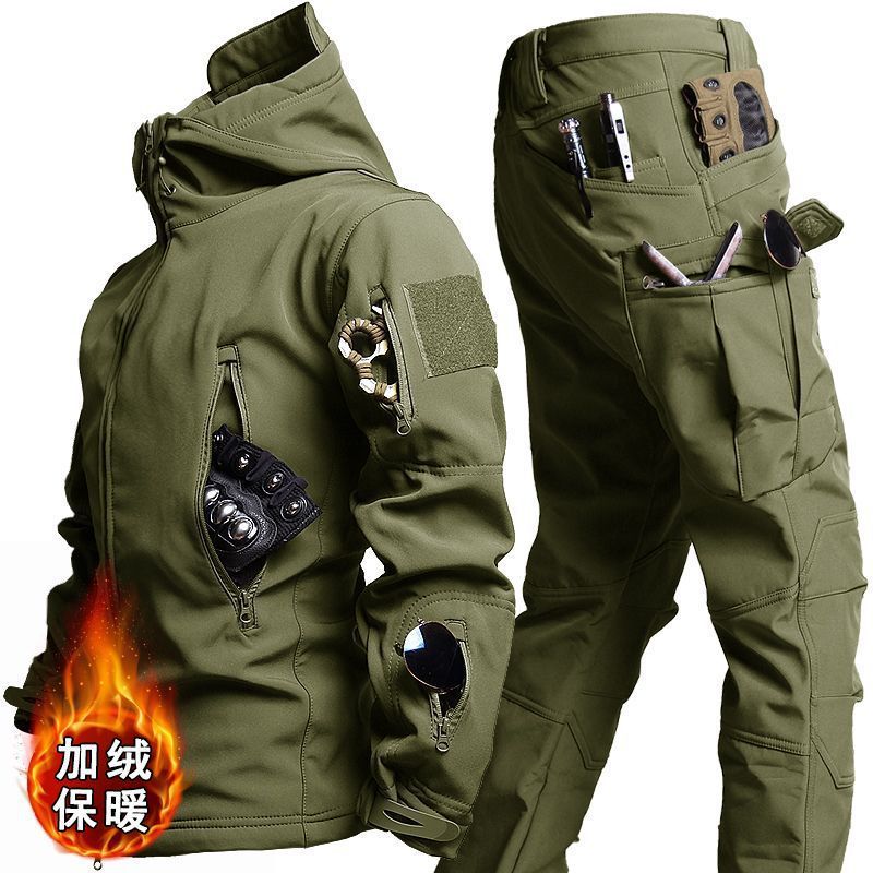 Winter Men's Camouflage Workwear And Assault Suit Set