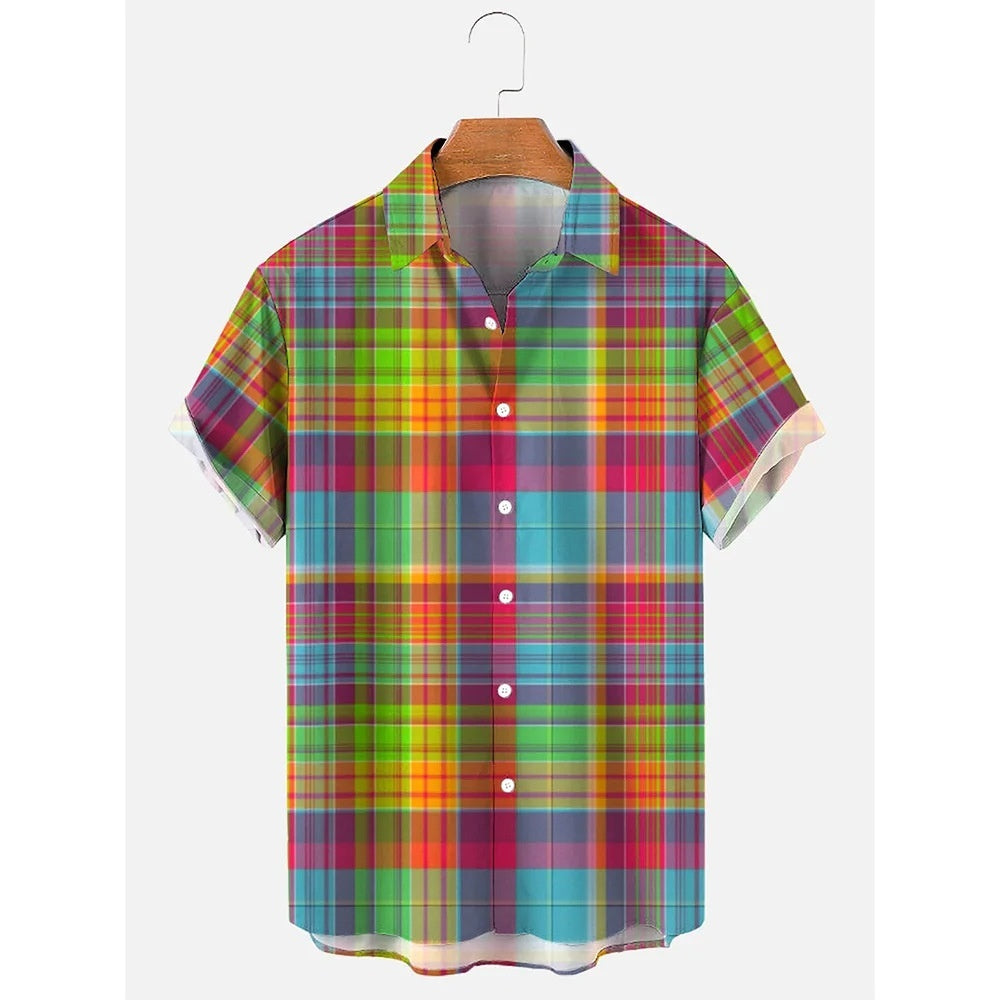 Men's Hawaiian Shirt Casual Button Short Sleeve